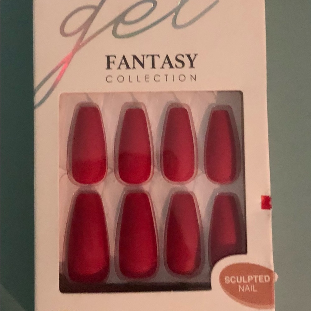 KISS Gel Fantasy Nails- Long Coffin Shape 
Dark Pink 28 count
NEW!